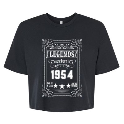 70th Birthday Vintage Legends Born In 1954 70 Years Old Bella+Canvas Jersey Crop Tee