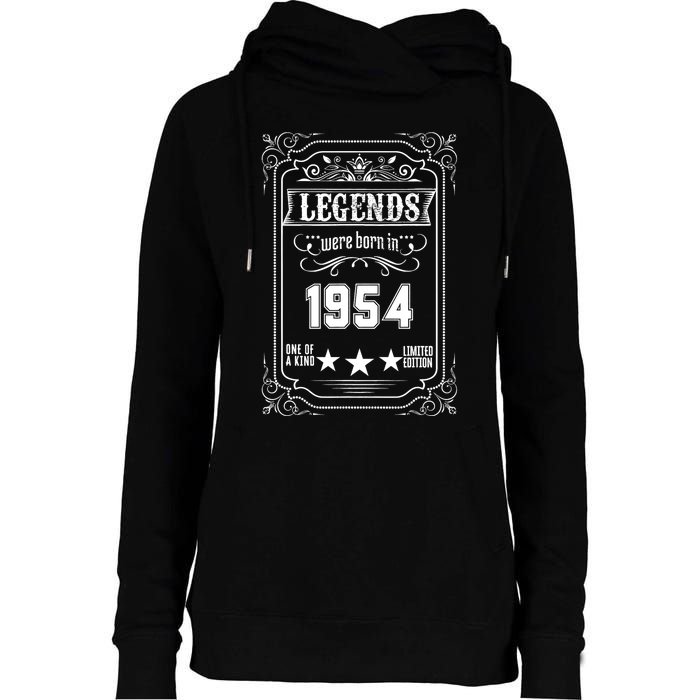 70th Birthday Vintage Legends Born In 1954 70 Years Old Womens Funnel Neck Pullover Hood