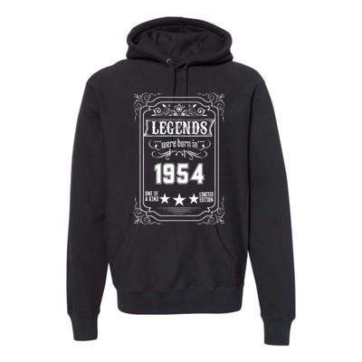 70th Birthday Vintage Legends Born In 1954 70 Years Old Premium Hoodie