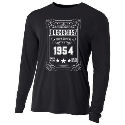 70th Birthday Vintage Legends Born In 1954 70 Years Old Cooling Performance Long Sleeve Crew