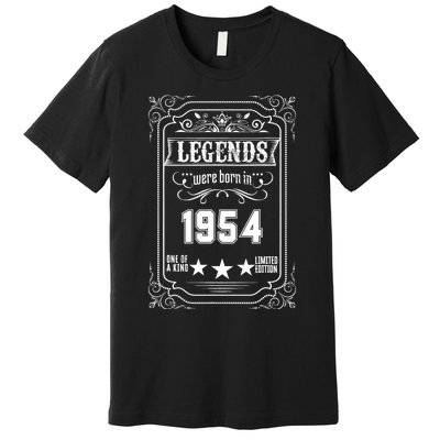 70th Birthday Vintage Legends Born In 1954 70 Years Old Premium T-Shirt