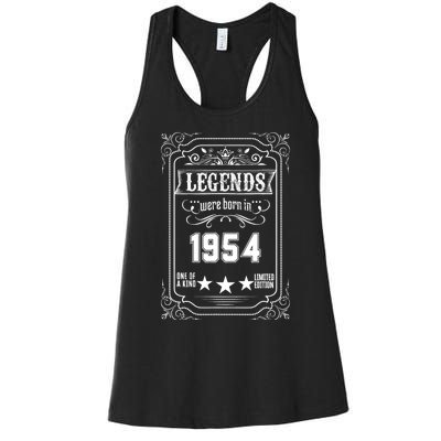 70th Birthday Vintage Legends Born In 1954 70 Years Old Women's Racerback Tank