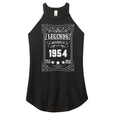 70th Birthday Vintage Legends Born In 1954 70 Years Old Women’s Perfect Tri Rocker Tank