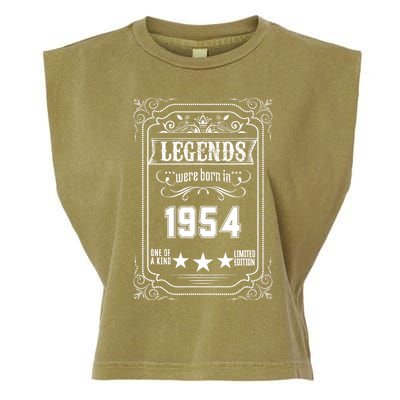 70th Birthday Vintage Legends Born In 1954 70 Years Old Garment-Dyed Women's Muscle Tee