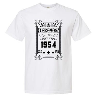 70th Birthday Vintage Legends Born In 1954 70 Years Old Garment-Dyed Heavyweight T-Shirt