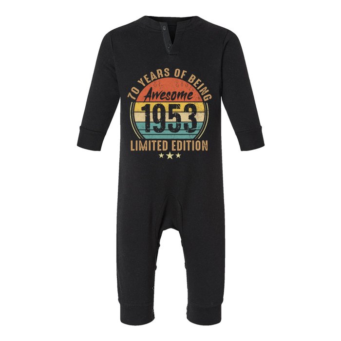 70th Birthday Vintage Limited Edition 1953 Infant Fleece One Piece