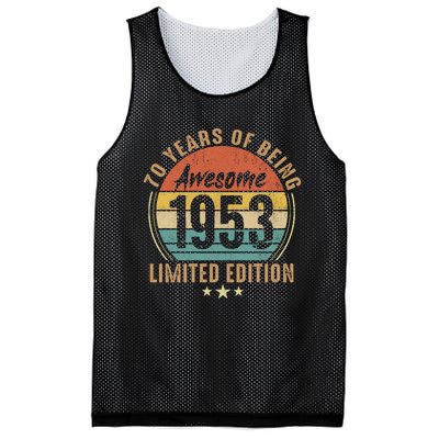 70th Birthday Vintage Limited Edition 1953 Mesh Reversible Basketball Jersey Tank