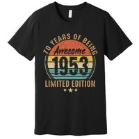 70th Birthday Vintage Limited Edition 1953 Premium T-Shirt