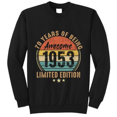 70th Birthday Vintage Limited Edition 1953 Tall Sweatshirt