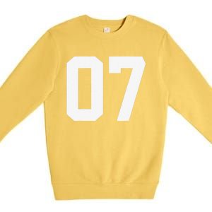 7 Cool Distressed Birthday Lucky Number Player 7th Premium Crewneck Sweatshirt