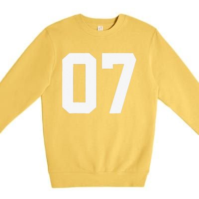 7 Cool Distressed Birthday Lucky Number Player 7th Premium Crewneck Sweatshirt