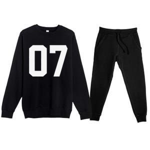 7 Cool Distressed Birthday Lucky Number Player 7th Premium Crewneck Sweatsuit Set