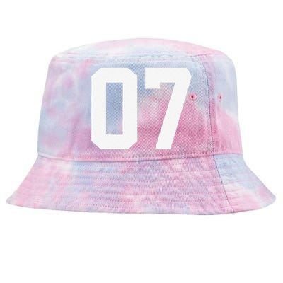 7 Cool Distressed Birthday Lucky Number Player 7th Tie-Dyed Bucket Hat