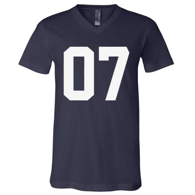 7 Cool Distressed Birthday Lucky Number Player 7th V-Neck T-Shirt