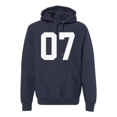 7 Cool Distressed Birthday Lucky Number Player 7th Premium Hoodie