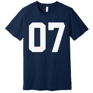 7 Cool Distressed Birthday Lucky Number Player 7th Premium T-Shirt