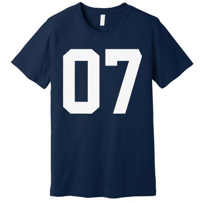 7 Cool Distressed Birthday Lucky Number Player 7th Premium T-Shirt