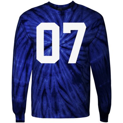 7 Cool Distressed Birthday Lucky Number Player 7th Tie-Dye Long Sleeve Shirt