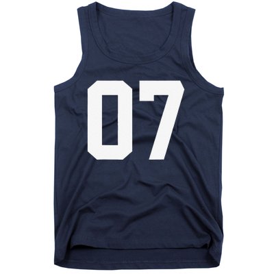 7 Cool Distressed Birthday Lucky Number Player 7th Tank Top