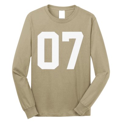 7 Cool Distressed Birthday Lucky Number Player 7th Long Sleeve Shirt