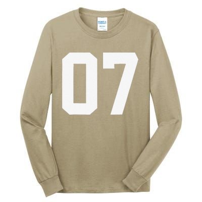 7 Cool Distressed Birthday Lucky Number Player 7th Tall Long Sleeve T-Shirt