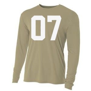 7 Cool Distressed Birthday Lucky Number Player 7th Cooling Performance Long Sleeve Crew