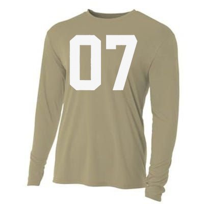 7 Cool Distressed Birthday Lucky Number Player 7th Cooling Performance Long Sleeve Crew