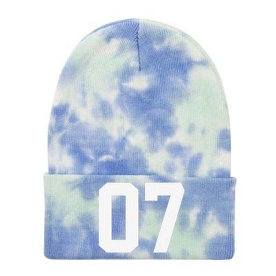 7 Cool Distressed Birthday Lucky Number Player 7th Tie Dye 12in Knit Beanie