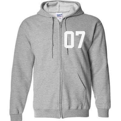 7 Cool Distressed Birthday Lucky Number Player 7th Full Zip Hoodie