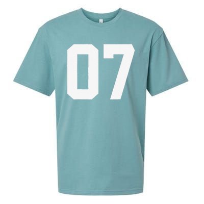 7 Cool Distressed Birthday Lucky Number Player 7th Sueded Cloud Jersey T-Shirt