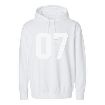 7 Cool Distressed Birthday Lucky Number Player 7th Garment-Dyed Fleece Hoodie