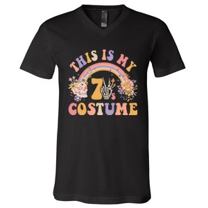 70s Costume Halloween Peace Hippie Retro Groovy V-Neck T-Shirt