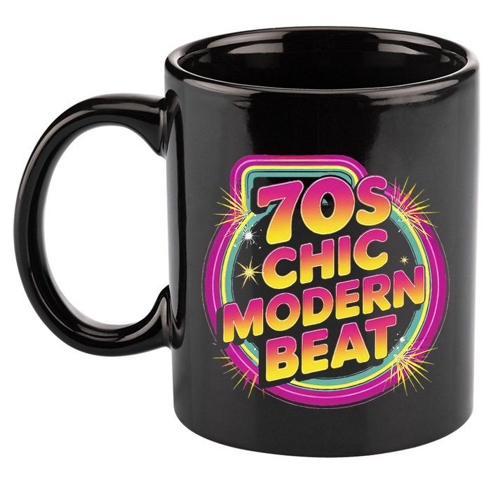 70s Chic Modern Beat Retro Groovy Funky Disco 11oz C Handle Ceramic Mug