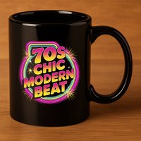 70s Chic Modern Beat Retro Groovy Funky Disco 11oz C Handle Ceramic Mug