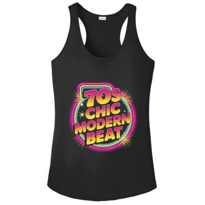 70s Chic Modern Beat Retro Groovy Funky Disco Ladies PosiCharge Competitor Racerback Tank