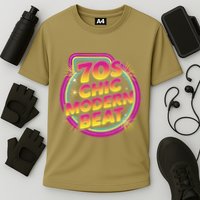 70s Chic Modern Beat Retro Groovy Funky Disco Cooling Performance Crew T-Shirt