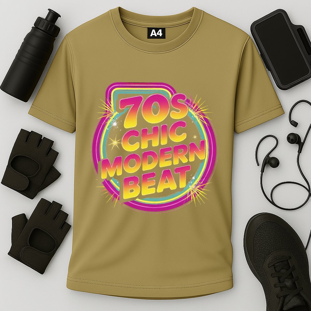70s Chic Modern Beat Retro Groovy Funky Disco Cooling Performance Crew T-Shirt