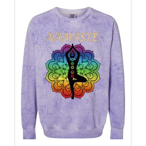 7 Chakra Namaste Reiki Kundalini Yoga Colorblast Crewneck Sweatshirt