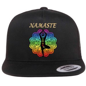 7 Chakra Namaste Reiki Kundalini Yoga Flat Bill Trucker Hat