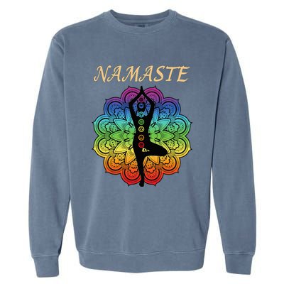 7 Chakra Namaste Reiki Kundalini Yoga Garment-Dyed Sweatshirt