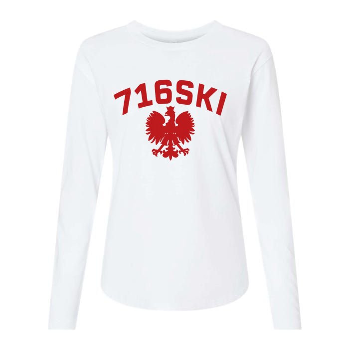 716SKI Dyngus Day Buffalo NY Polish Eagle Womens Cotton Relaxed Long Sleeve T-Shirt