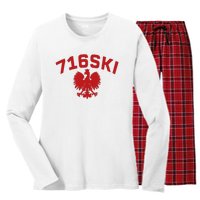 716SKI Dyngus Day Buffalo NY Polish Eagle Women's Long Sleeve Flannel Pajama Set 