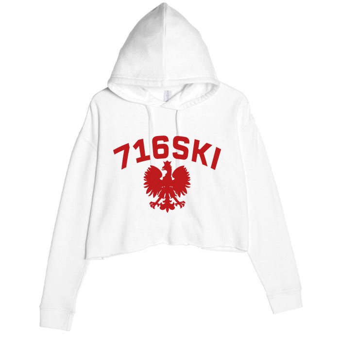 716SKI Dyngus Day Buffalo NY Polish Eagle Crop Fleece Hoodie