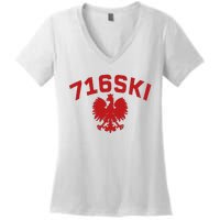 716SKI Dyngus Day Buffalo NY Polish Eagle Women's V-Neck T-Shirt