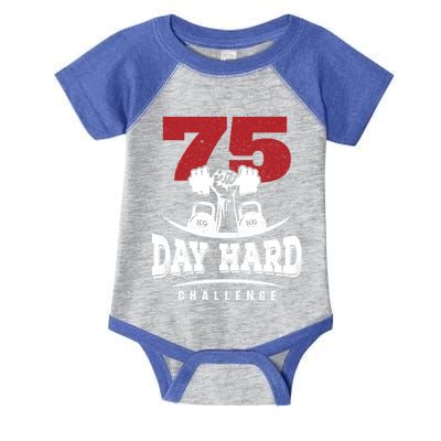 75 Day Hard Challenge Workout Motivation Gift Infant Baby Jersey Bodysuit