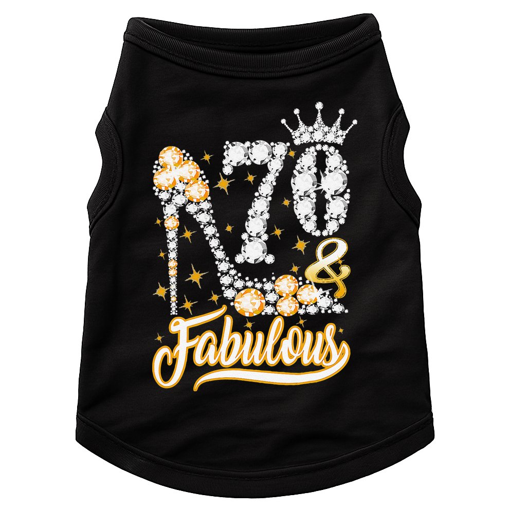 70 & Fabulous 70 Years Old 70th Birthday Diamond Crown Shoes Doggie Tank