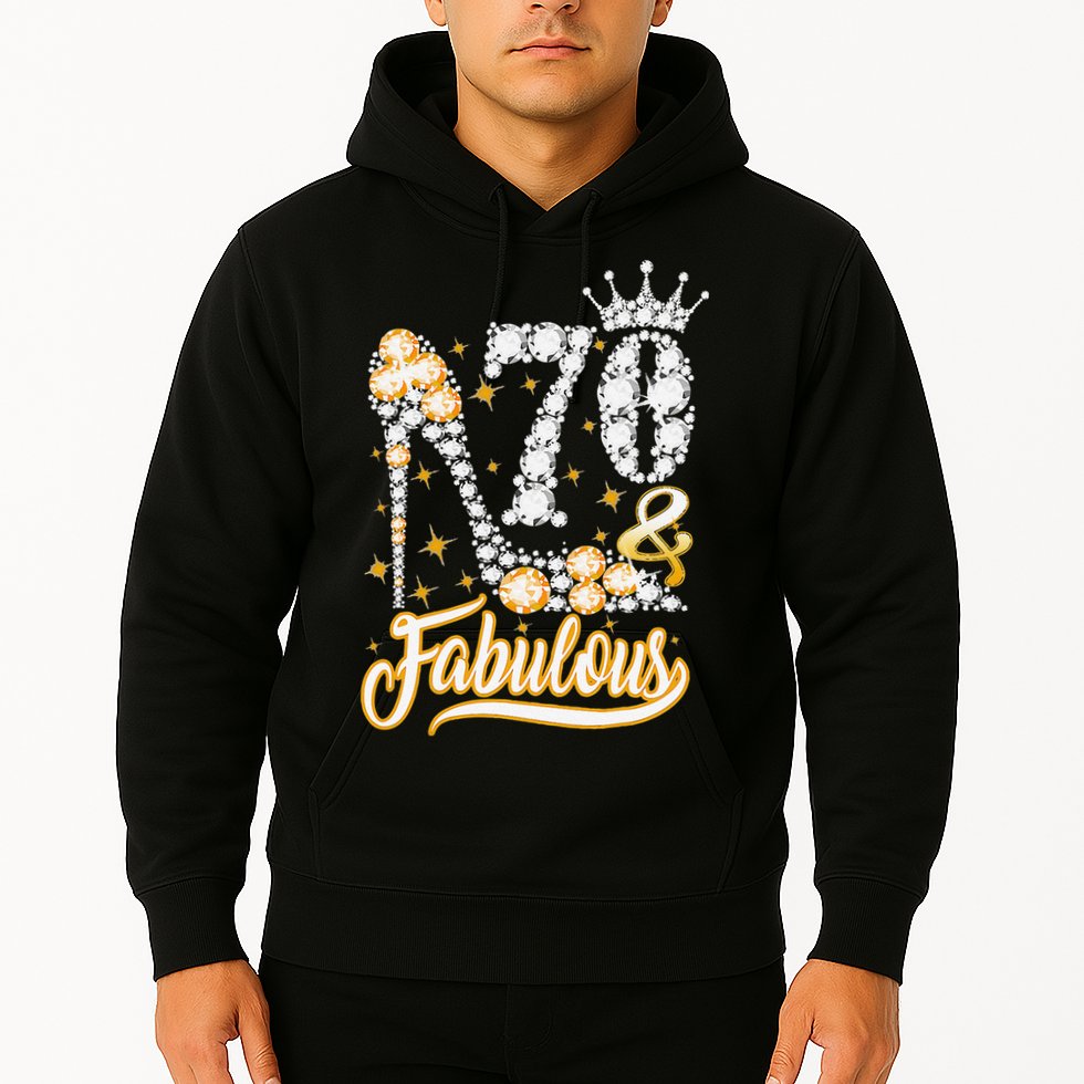 70 & Fabulous 70 Years Old 70th Birthday Diamond Crown Shoes Hoodie