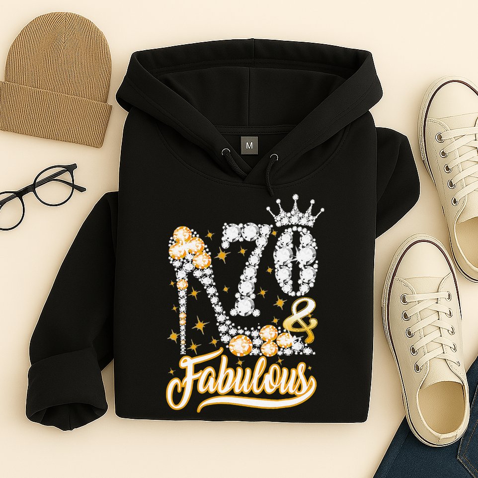 70 & Fabulous 70 Years Old 70th Birthday Diamond Crown Shoes Hoodie