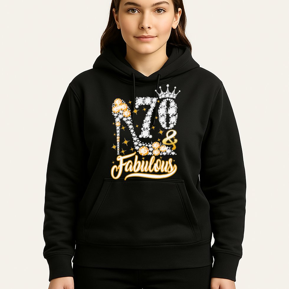 70 & Fabulous 70 Years Old 70th Birthday Diamond Crown Shoes Hoodie