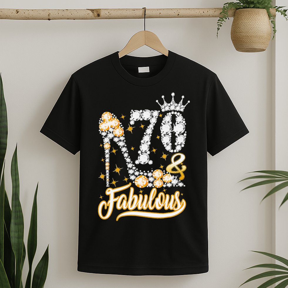 70 & Fabulous 70 Years Old 70th Birthday Diamond Crown Shoes T-Shirt
